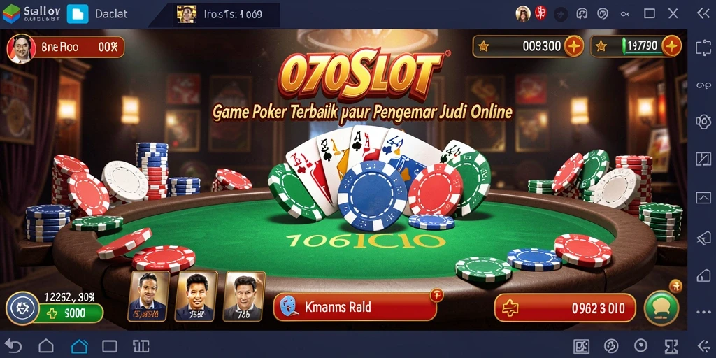 Screenshot gameplay menampilkan suasana bermain poker yang mendebarkan.