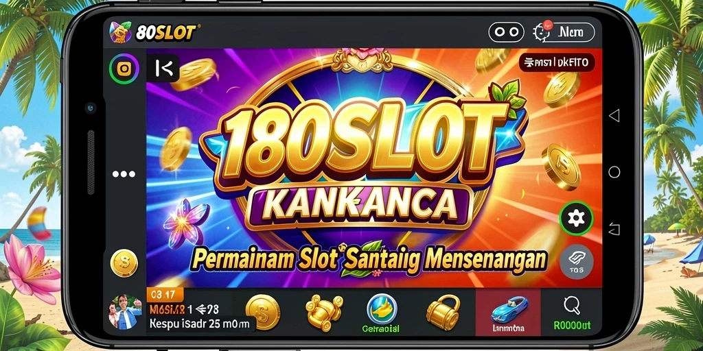 Tampilan permainan slot menarik di 180SLOT dengan tema warna-warni.