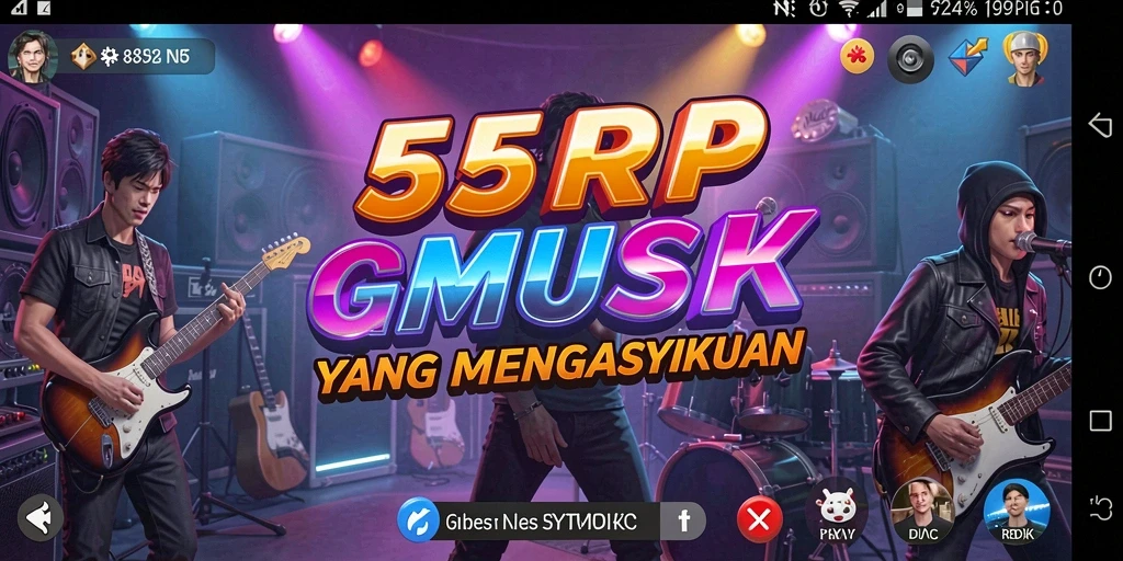 Tampilan gameplay <strong>55RP</strong> menampilkan aksi seru dalam bermain musik.