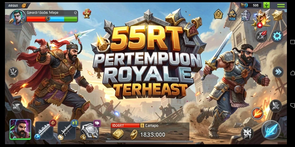 Tampilan gameplay Battle Royale yang mendebarkan dan intens.