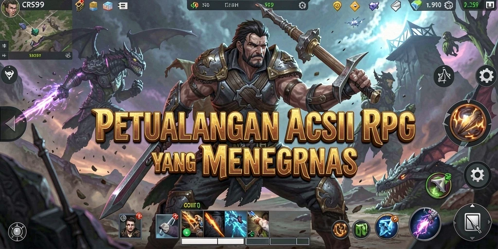 Screenshot menunjukkan pertempuran epik dalam dunia CRS99.