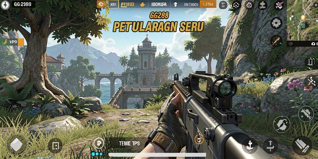 Screenshot GG288 menampilkan aksi seru dalam gameplay TPS.