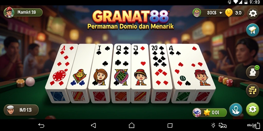Tampilan permainan domino yang menarik pada GRANAT88.