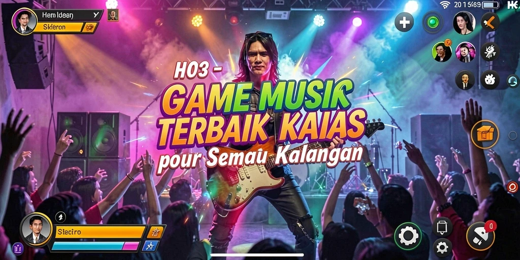 Tampilan gameplay H03 dengan aksi musik yang seru dan interaktif.
