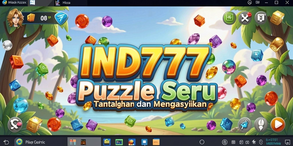 Screenshot gameplay menunjukkan pemain menyelesaikan teka-teki menantang IND777.