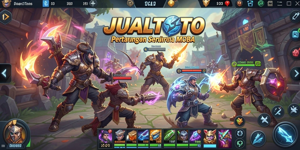 Tampilan gameplay seru dari pertarungan tim di JUALTOTO.