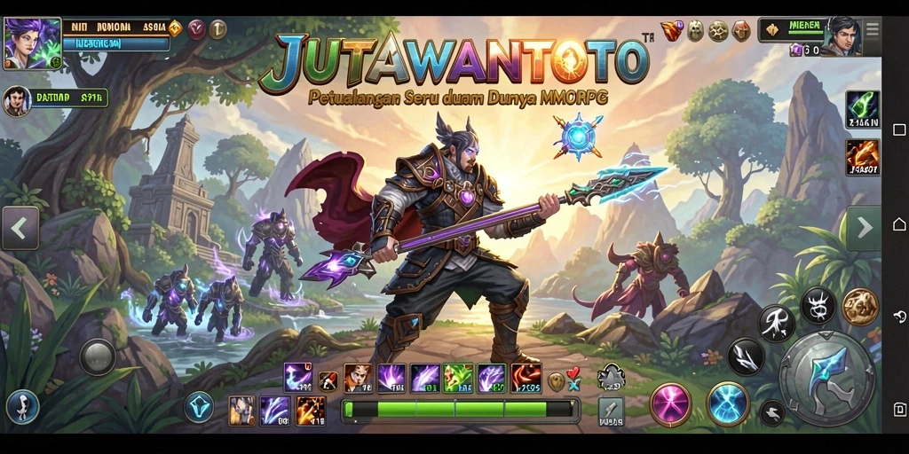 Screenshot utama JUTAWANTOTO menampilkan aksi epik dalam petualangan MMORPG.