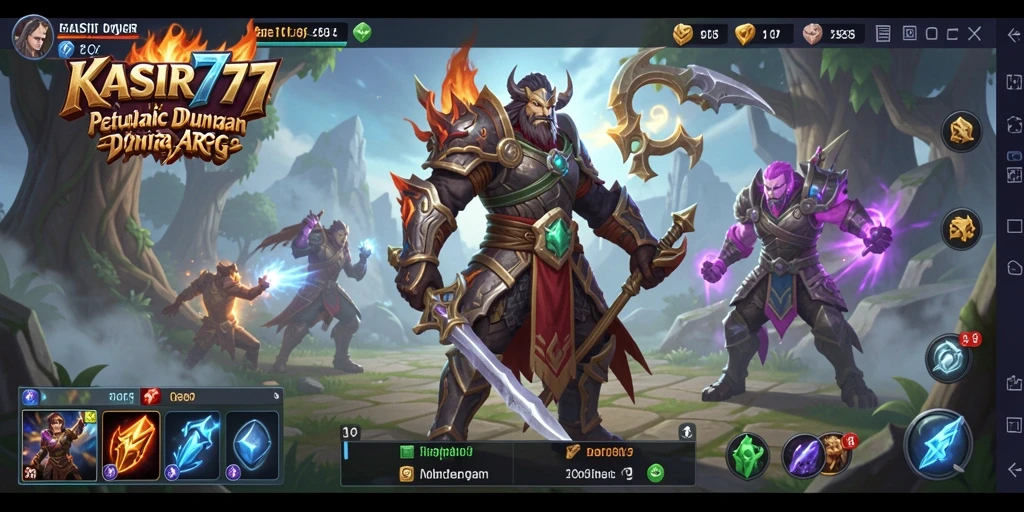Screenshot menampilkan pertarungan epik dalam KASIR777.