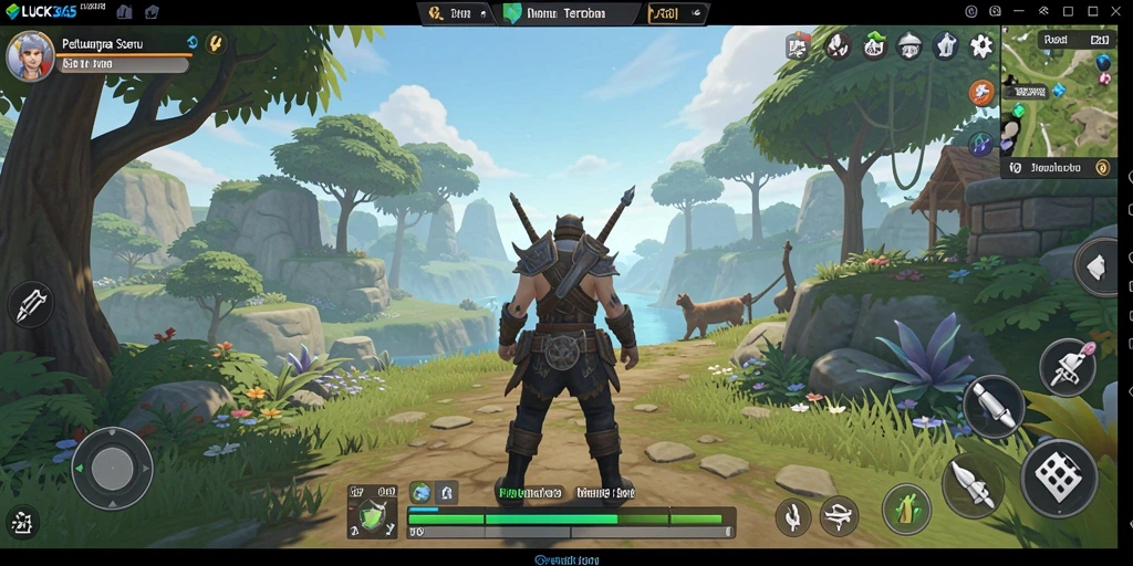 Tampilan gameplay LUCK365 yang menakjubkan di dunia terbuka.