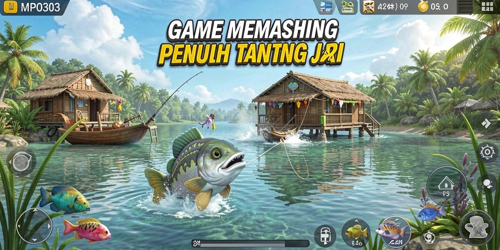 Gameplay MPO303 yang seru dan menantang saat memancing.
