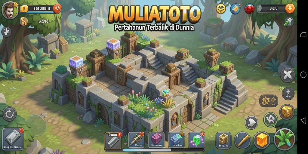 Tampilan menara dan musuh dalam game Tower Defense yang seru.