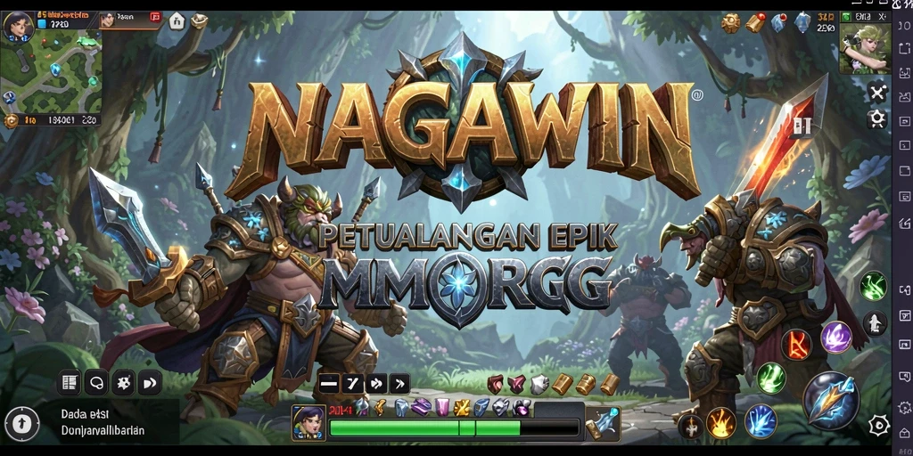 Screenshot NAGAWIN menampilkan aksi seru dalam dunia MMORPG.
