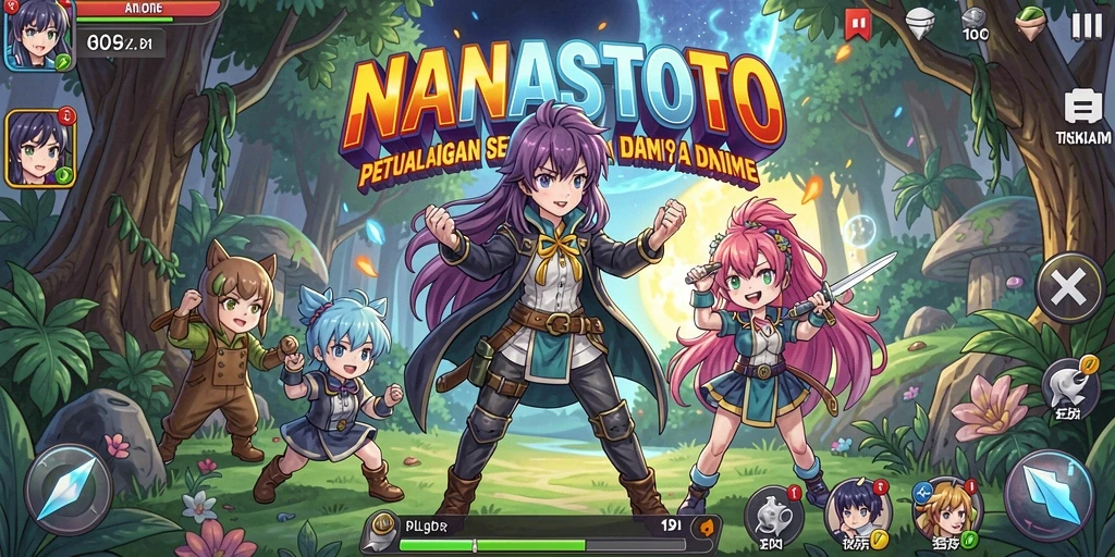 Screenshot gameplay <strong>NANASTOTO</strong> menampilkan aksi mendebarkan dalam dunia Anime.