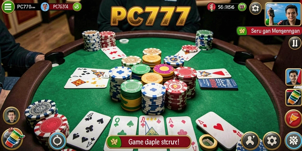 Tampilan gameplay seru dan interaktif dalam permainan Gaple.