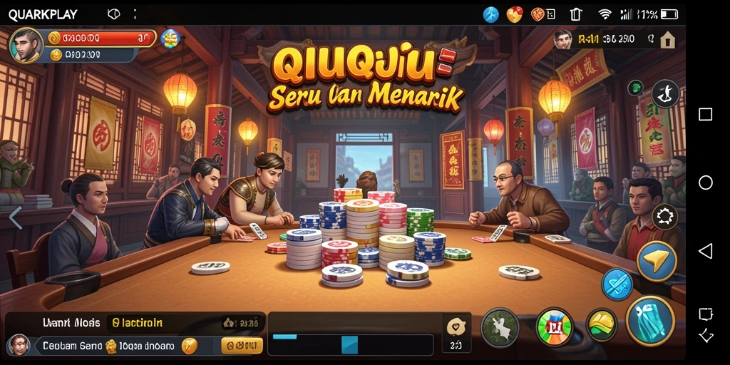 Tangkapan layar dari gameplay QUARKPLAY QiuQiu yang seru.