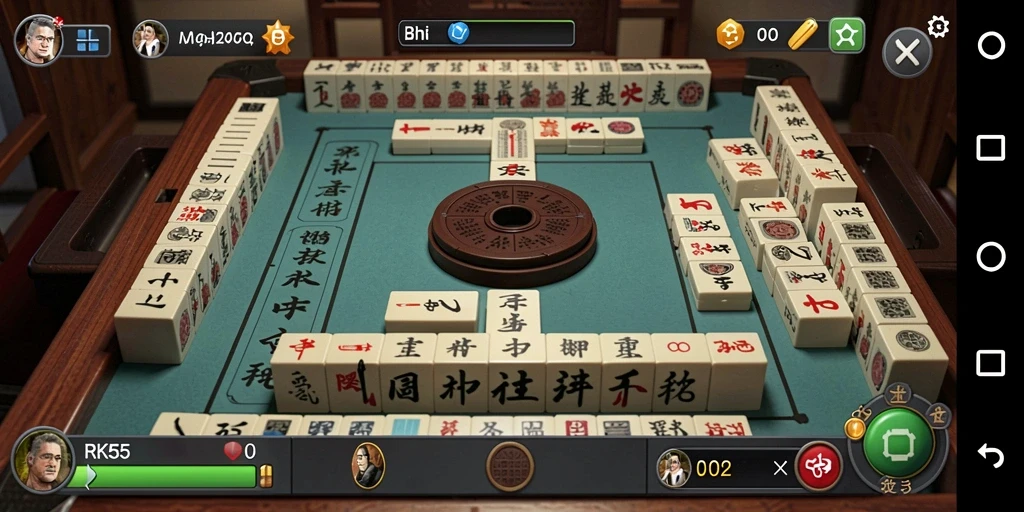 Gameplay seru RK55 dengan tampilan Mahjong yang menawan.
