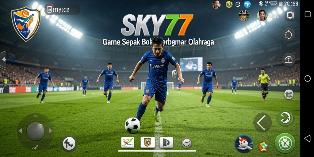 Tampilan gameplay <strong>SKY77</strong> yang mendebarkan di lapangan sepak bola.