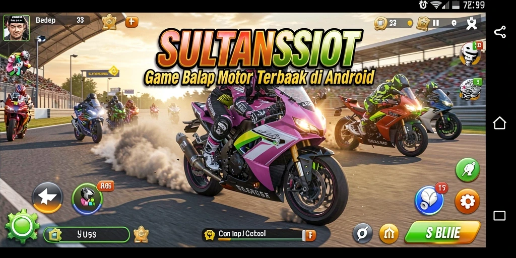 Tampilan gameplay balap motor yang seru di SULTANSLOT.
