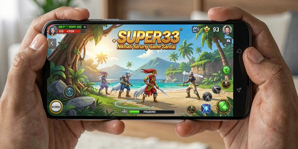 Tampilan gameplay menarik dari SUPER33 dengan grafis cerah.