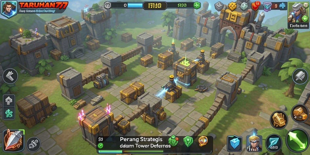 Tampilan gameplay TARUHAN77 dengan strategi Tower Defense yang menarik.