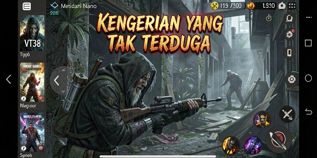 Tampilan gameplay VT38 dengan atmosfer horror yang mendebarkan.