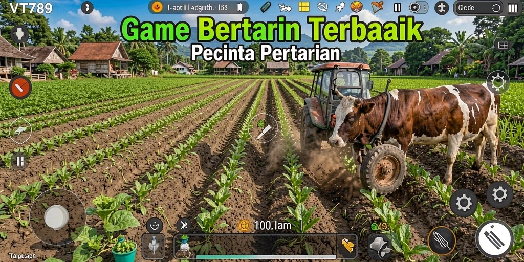 Tampilan gameplay <strong>VT789</strong> yang menakjubkan saat berkebun dan merawat tanaman.