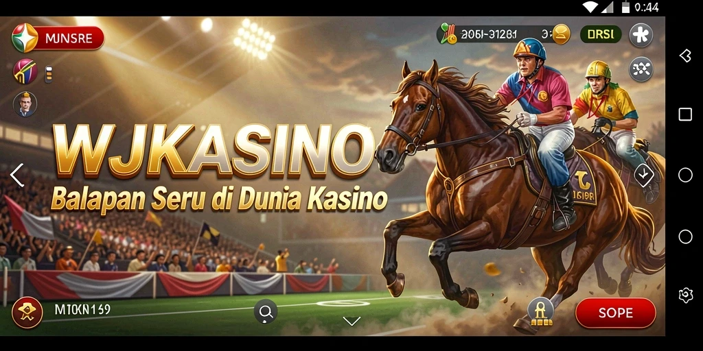 Tampilan menegangkan gameplay WJKASINO dengan mobil balap cepat di lintasan.