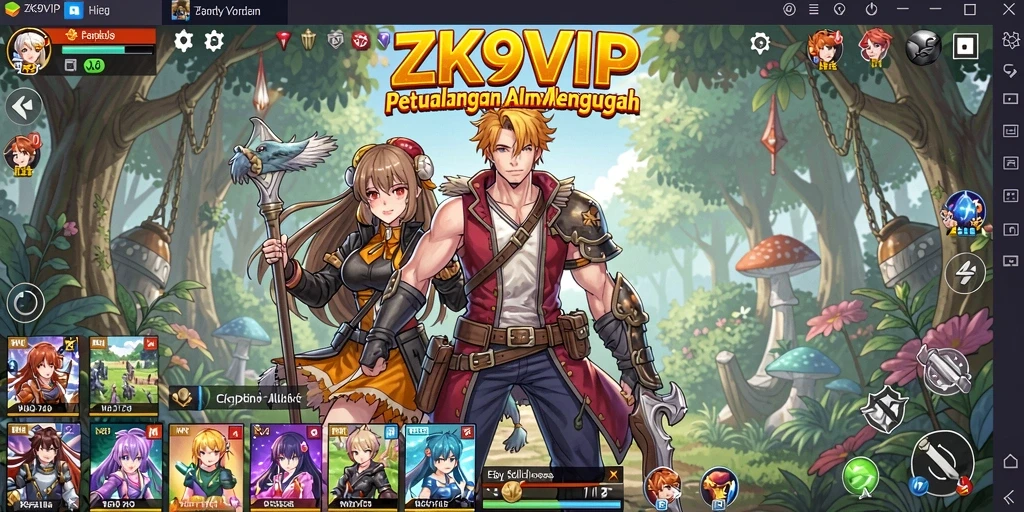 Tampilan gameplay menakjubkan dari ZK9VIP dengan karakter Anime.